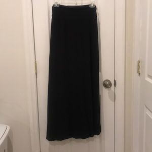 Black jersey maxi skirt